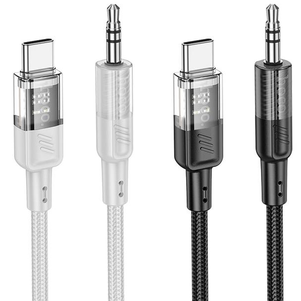 Kabel AUX Jack 3,5 mm do USB C Hoco 1,2 m UPA27 czarny