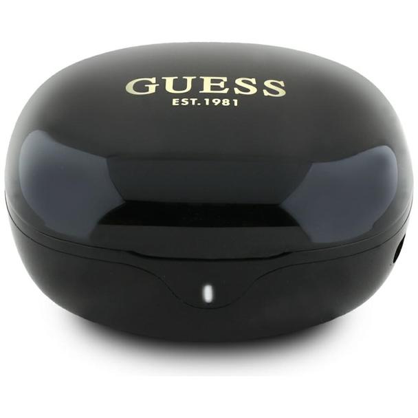 Słuchawki bezprzewodowe douszne Guess TWS Flat Classic Logo Electroplated czarne