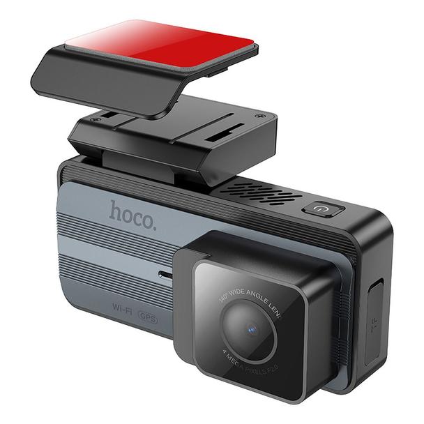Kamera samochodowa Hoco z wyświetlaczem 3,69" 2K GPS DV11 srebro szara