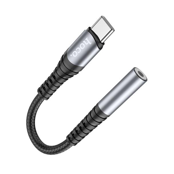 Adapter AUX Jack 3,5 mm do USB C Hoco LS33 szary