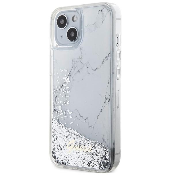 GUESS futerał do IPHONE 13 / 14 / 15 GUHCP14SLCSGSGH (Liquid Glitter Marble) biały