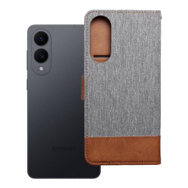 Etui z klapką na Samsung S25 Edge Jeans Book szare