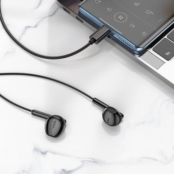 EOL Słuchawki przewodowe douszne USB C Hoco M123 czarne