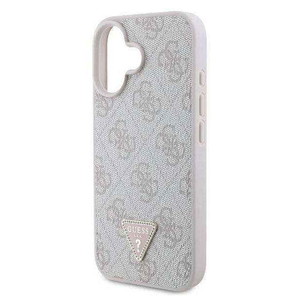 GUESS futerał do IPHONE 16 Plus GUHCP16MP4TDPP (PU Leather 4G Triangle Strass) różowy