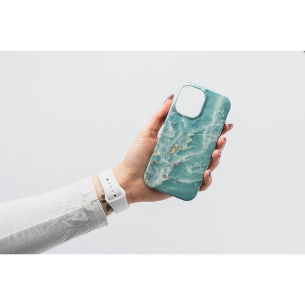 Etui na iPhone 15 PRO MAX Forcell F-Protect Mirage zgodne z MagSafe Military Drop-Test green marble