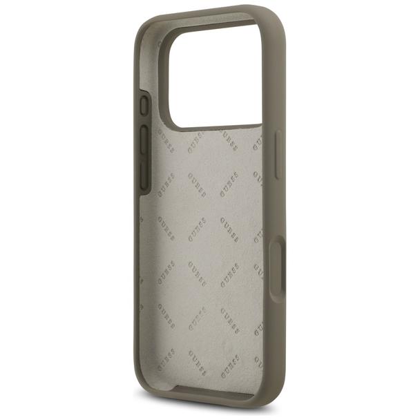GUESS futerał do IPHONE 17 Pro GUHCP17LSC4GSMW (Silicone W/ Big 4G Script) brązowy