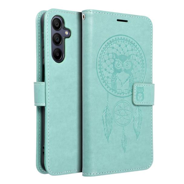Etui z klapką na Samsung A15 4G / A15 5G Mezzo Book łapacz snów zielone
