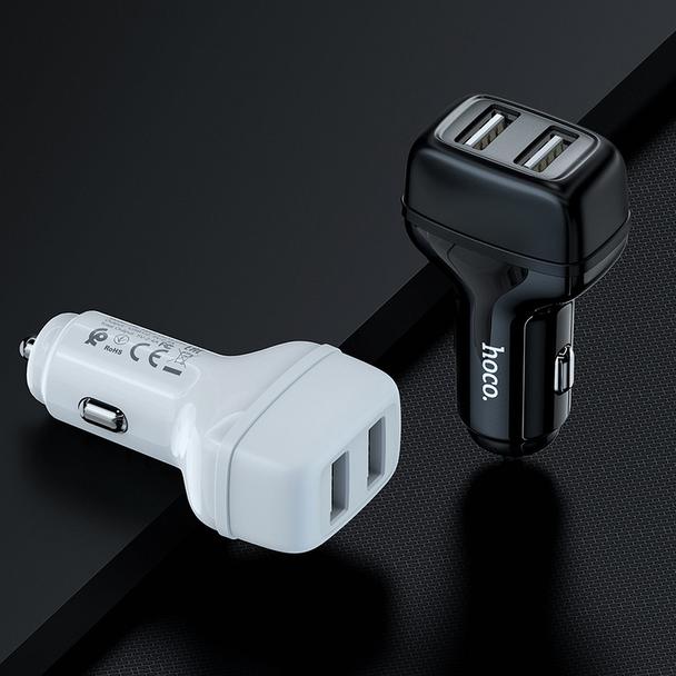HOCO ładowarka samochodowa 2xUSB + kabel Typ C 2,4A Leader Z36 czarna