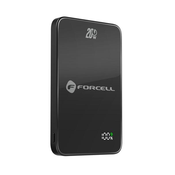 Powerbank zgodny z MagSafe Forcell F-Energy SuperSlim F5K8 QC4.0 PD3.0 15W 5000 mAh czarny 0INT