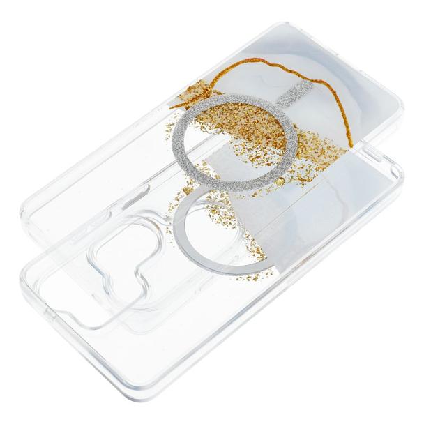 Etui na Samsung S24 / S25 Golden zgodne z MagSafe białe