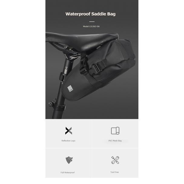 SAHOO torba rowerowa pod siodełko z zamkiem wodoodporna 1,6L 131363-SA czarna