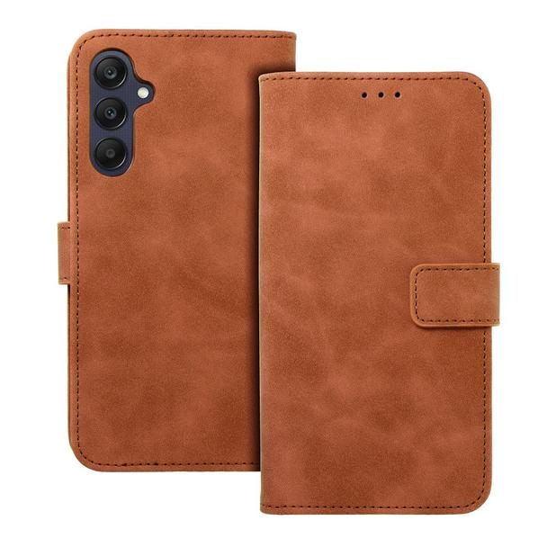 Etui z klapką na Samsung A25 5G Tender Book brązowe