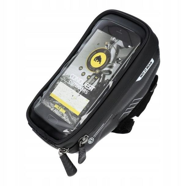 WILDMAN sakwa rowerowa na kierownicę na zamek 1L (4" - 7") E1 czarna