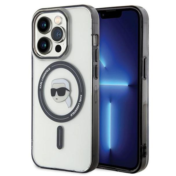 KARL LAGERFELD futerał do IPHONE 15 Pro KLHMP15LHKHNOTK (Karl Head + MAG) transparentny