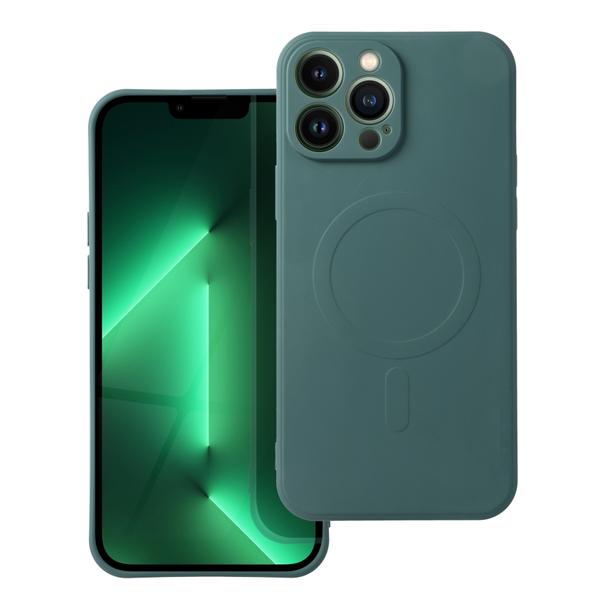 Futerał do iPhone 13 PRO Silicone Mag Cover zgodny z MagSafe ciemnozielony