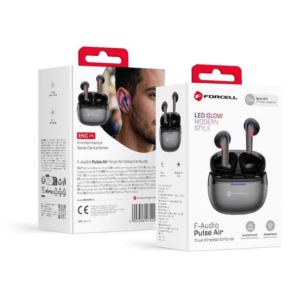 Słuchawki bezprzewodowe douszne TWS Forcell F-Audio Pulse Air ENC czarny 0INT