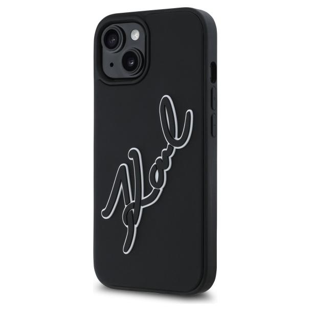 KARL LAGERFELD futerał do IPHONE 15 KLHCP15S3DRKSDLK (3D Rubber Signature) black