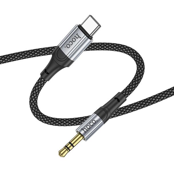 Kabel AUX USB C do Jack 3,5 mm Hoco 1 m UPA26 czarny