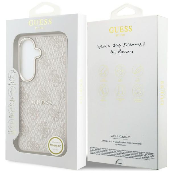 GUESS futerał do SAMSUNG S26 Plus GUHMS26MP4MSEGCP (4G Embossed Ring MagSafe) różowy