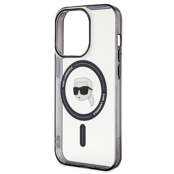 KARL LAGERFELD futerał do IPHONE 15 Pro KLHMP15LHKHNOTK (Karl Head + MAG) transparentny