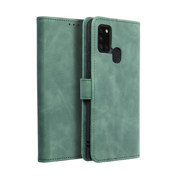 Etui z klapką na Samsung A21s Tender Book zielone