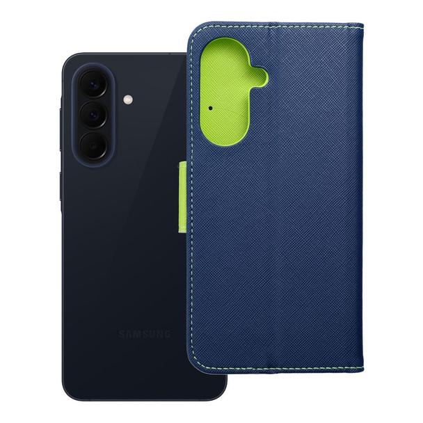 Etui z klapką na Samsung A57 5G Fancy Book granatowo-limonkowe