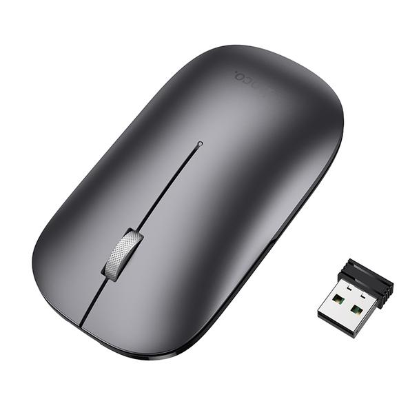 Myszka bezprzewodowa dual-mode (Bluetooth, 2.4G) 1600 dpi Hoco GM43 szara