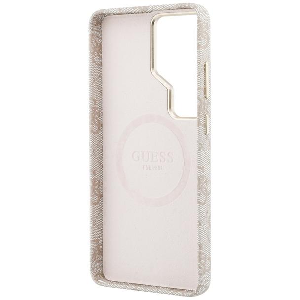 GUESS futerał do SAMSUNG S26 Ultra GUHMS26LP4GRMDEP (4G Rhinestone Round Logo MagSafe) różowy