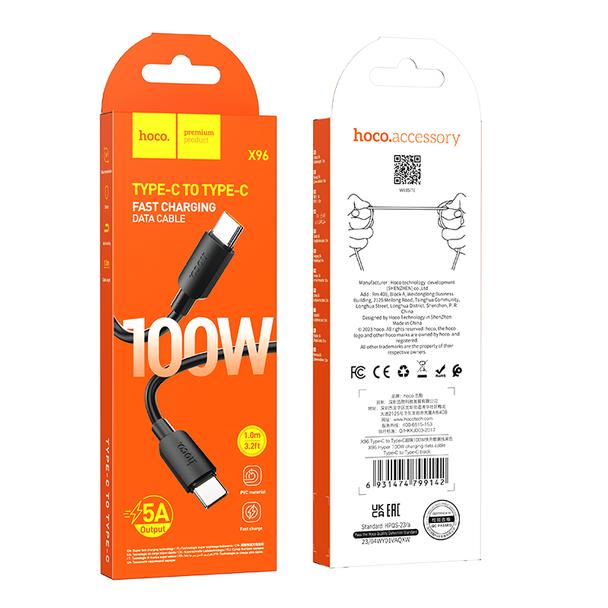 Kabel USB C do USB C Hoco PD 6A 100W 1 m X96 czarny
