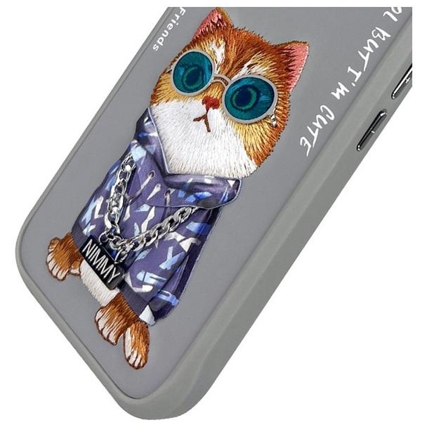 NIMMY futerał GLASSES COOL CAT do IPHONE 16 szary
