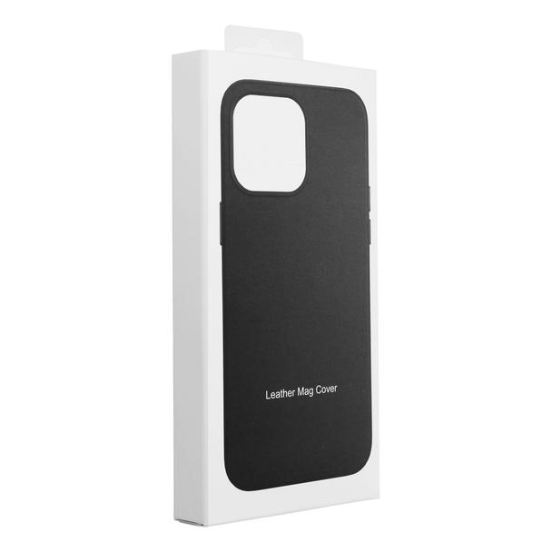 Futerał do iPhone 15 PLUS Leather Mag Cover zgodny z MagSafe czarny