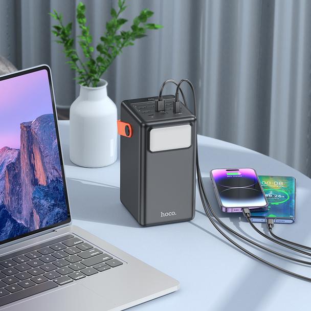 Powerbank Hoco 100000 mAh QC PD 2,4A 22,5W z wbudowaną latarką J142 black