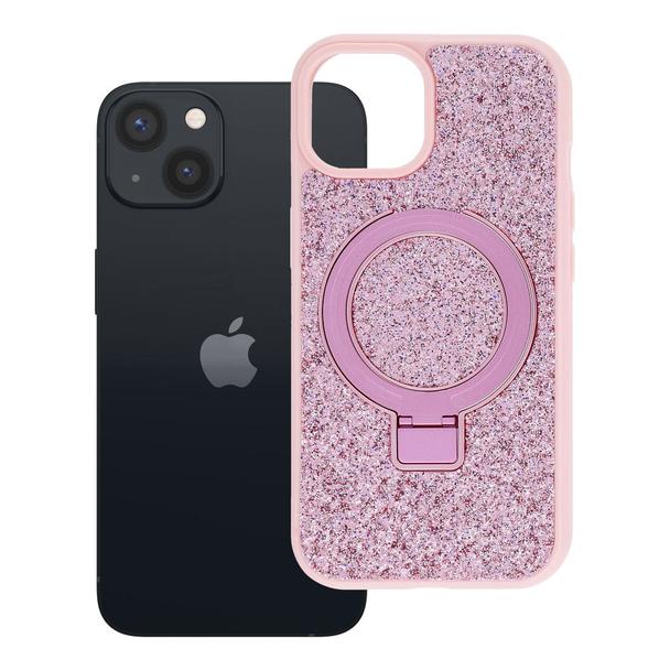 Etui na iPhone 15 Quartz Circle Stand Mag Cover różowe