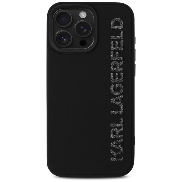 KARL LAGERFELD futerał do IPHONE 16 Pro KLHCP16LRBKGVCK (3D Rubber Elongated Glitter) czarny