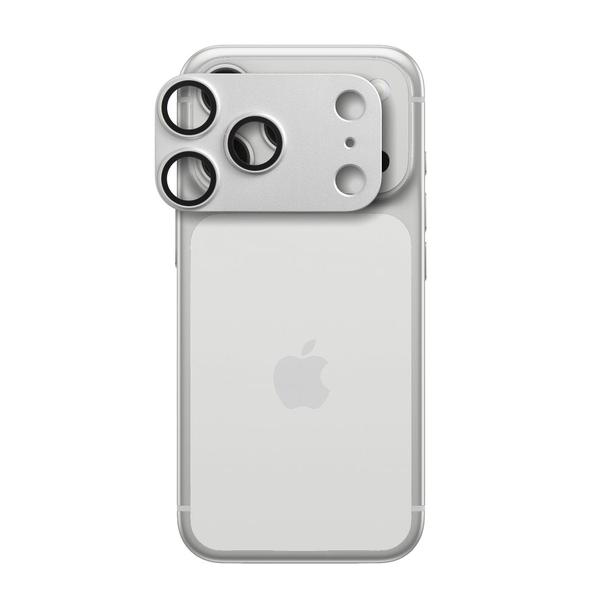 Szkło hartowane na aparat do iPhone 17 PRO AR+AF Full Metal srebrne