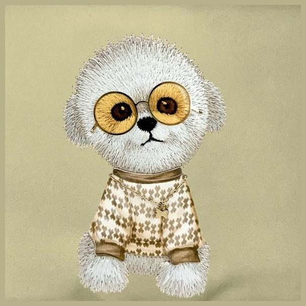 NIMMY nerka na ramię GLASSES COOL DOG khaki