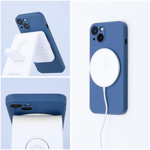 Etui na Samsung S26 FE Silicone Mag Cover zgodne z MagSafe (camera protection) niebieskie