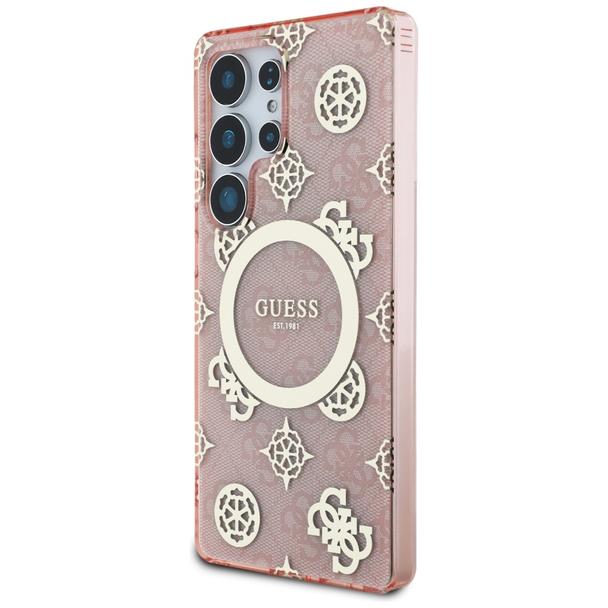 GUESS futerał do SAMSUNG S25 Ultra GUHMS25LH4PYEEP (Magnetic IML Peony on 4G Background) różowy