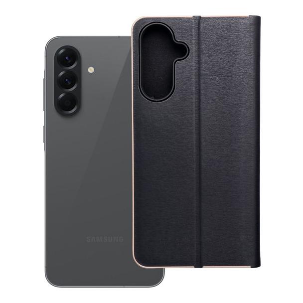 Etui z klapką na Samsung A56 5G Luna Book Gold czarne