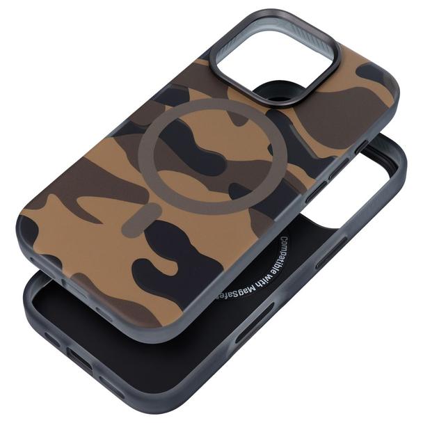 Etui na iPhone 16 PLUS Forcell F-Protect Levels Dual Layer 4D technology zgodne z MagSafe Military Drop-Test desert camo