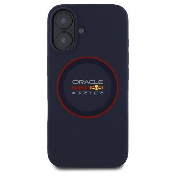 RED BULL futerał do IPHONE 16 kompatybilny z MagSafe RBHMP16S24SIILVR (Silicone red Ring) navy