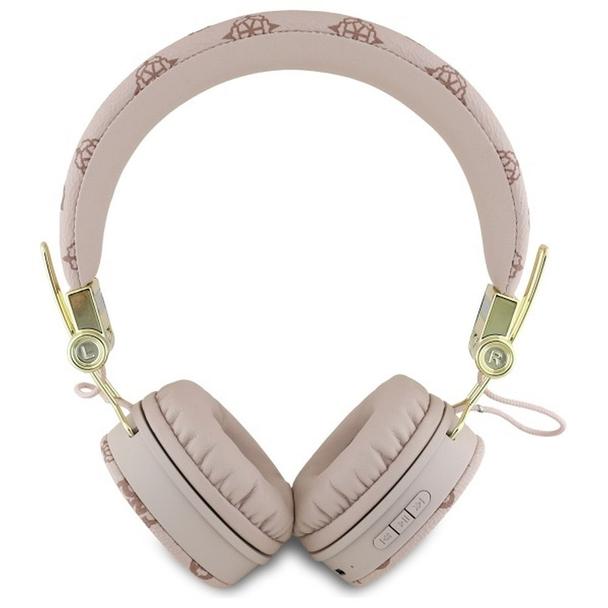 GUESS słuchawki bezprzewodowe bluetooth nagłowne ENC GUBH70EPOSMW (PU 4G Peony Script Round Shape) brązowe