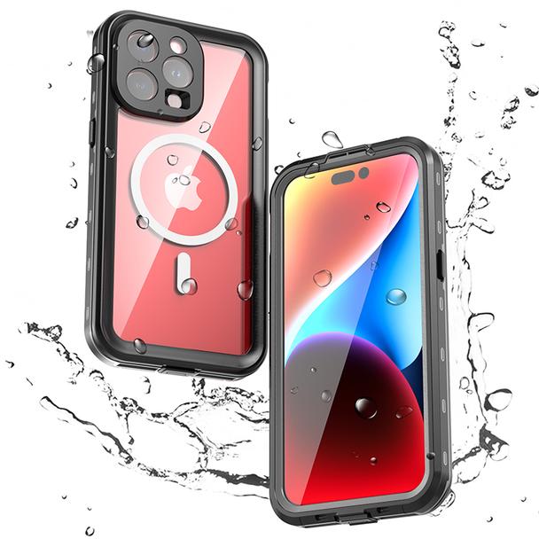 Futerał do iPhone 15 PRO MAX Shellbox DOT wodoodporny zgodny z MagSafe czarny