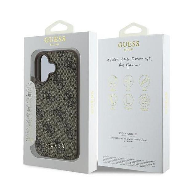 GUESS futerał do IPHONE 16 Plus GUHCP16MG4GFBR (PU 4G Classic) brązowy
