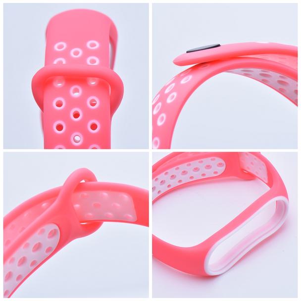 Pasek silikonowy do XIAOMI Mi Band 5 / 6 / 7 różowy (07)