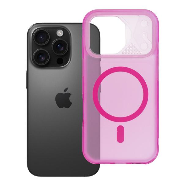 Etui na iPhone 16 PRO Aurora zgodne z MagSafe różowe