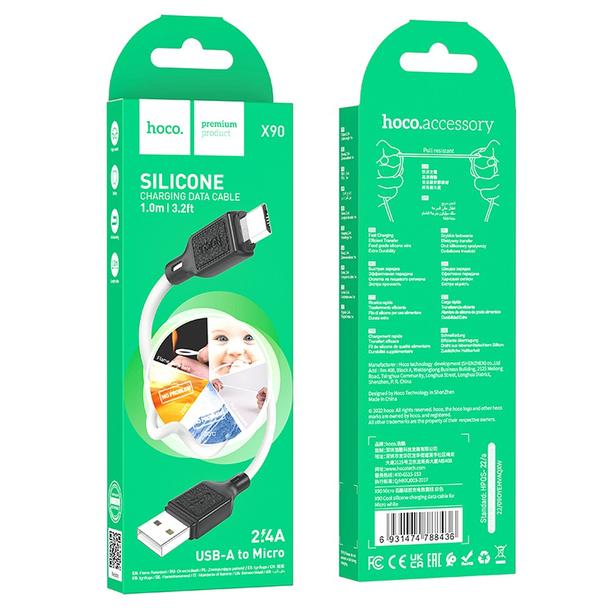 Kabel USB A do Micro USB Hoco 2,4A 1 m X90 biały