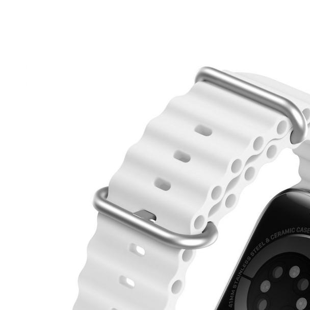 DUX DUCIS pasek OCEAN WAVE silikonowy do Apple Watch 42 / 44 / 45 mm biały