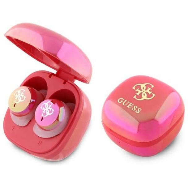 GUESS słuchawki bezprzewodowe bluetooth TWS GUTWSJ144ESF (Mini Iridescent 4G Printed Logo) fuksja