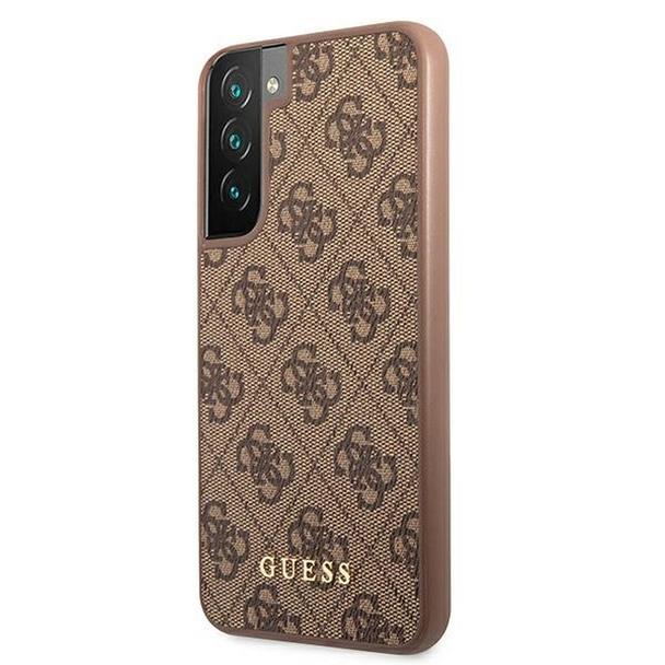 GUESS futerał do SAMSUNG S22 GUHCS22SG4GFBR (4G Metal Gold Logo) brązowy